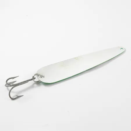 Vintage Eppinger Dardevle King Flutter Devle 3200, 1/2oz Green / White fishing spoon #2648