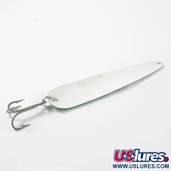 Vintage  Eppinger Dardevle King Flutter Devle 3200, 1/2oz Green / White fishing spoon #2648