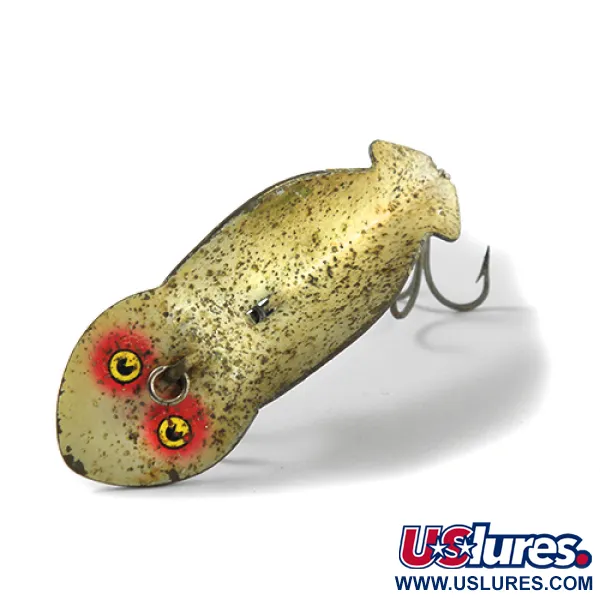 Vintage   Buck Perry spoonplug, 1/3oz Ivory / Red / Glitter fishing spoon #2653