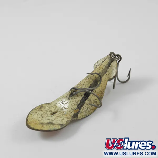 Vintage   Buck Perry spoonplug, 1/3oz Ivory / Red / Glitter fishing spoon #2653