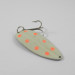 Vintage   Main liner Glow, 3/4oz Glow in Dark White / Fluorescent Red / Nickel fishing spoon #2662