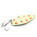 Vintage   Main liner Glow, 3/4oz Glow in Dark White / Fluorescent Red / Nickel fishing spoon #2662