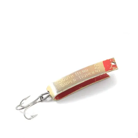 Vintage South Bend Super-Duper 502, 3/32oz Gold / Red fishing spoon #2667