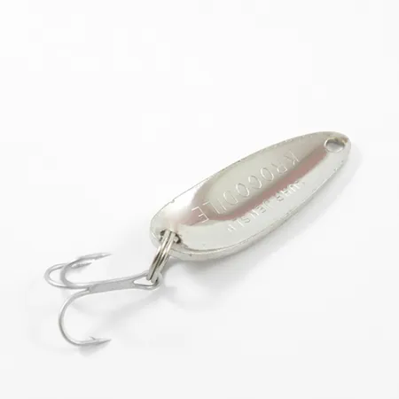 Vintage Luhr Jensen Krocodile, 1/4oz Hammered Nickel fishing spoon #2682