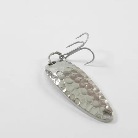 Vintage Luhr Jensen Krocodile, 1/4oz Hammered Nickel fishing spoon #2682