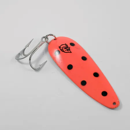 Vintage Eppinger Dardevle, 1oz Bright Pink / Black / Nickel fishing spoon #2695