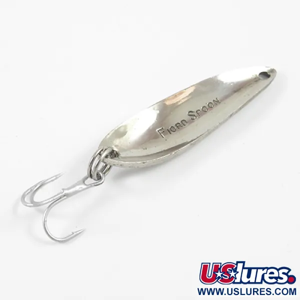 Vintage  Acme Fiord Spoon, 1/4oz Nickel / Blue fishing spoon #2701