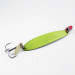 Vintage   Bay de Noc Swedish pimple UV, 3/4oz Nickel / Chartreuse UV Glow in UV light, Fluorescent fishing spoon #2706