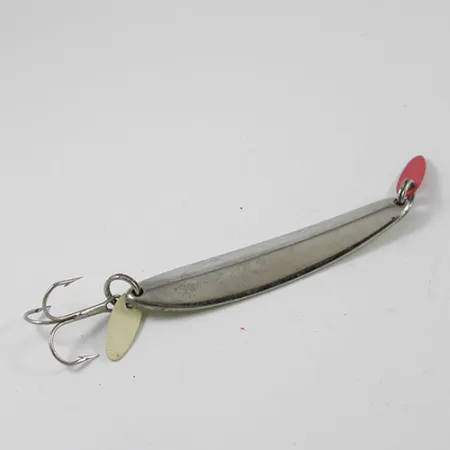 Vintage Bay de Noc Swedish pimple UV, 3/4oz Nickel / Chartreuse UV Glow in UV light, Fluorescent fishing spoon #2706