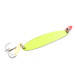 Vintage   Bay de Noc Swedish pimple UV, 3/4oz Nickel / Chartreuse UV Glow in UV light, Fluorescent fishing spoon #2706