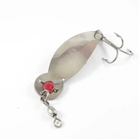 Vintage One Eye Wiggler Lucky Strike, 1/2oz Nickel / Red Eye fishing spoon #2709
