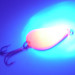 Vintage  Acme  K.O. Wobbler UV, 3/4oz Nickel / Fluorescent Red (Glow in UV light, Fluorescent) fishing spoon #2710