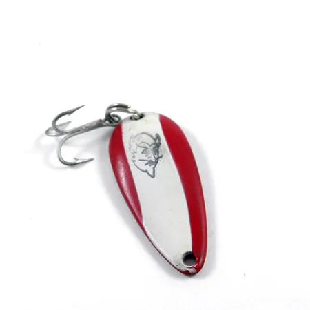 Vintage Eppinger Dardevle Midget, 3/16oz Red / White / Brass fishing spoon #2727