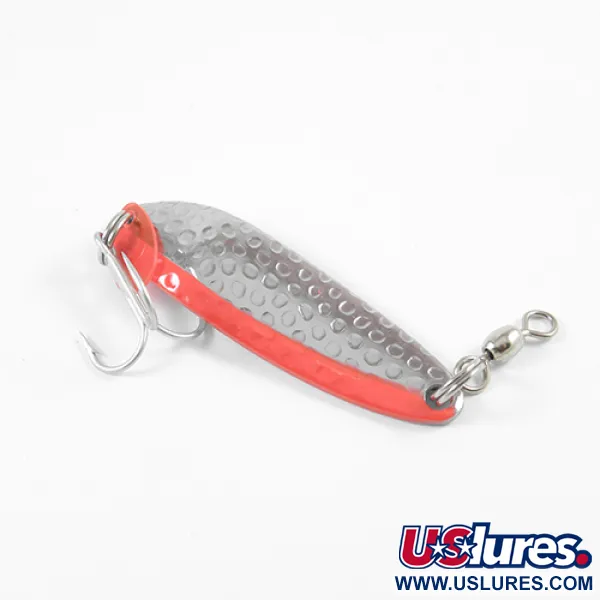  Luhr Jensen Krocodile Die #3, 1/3oz Hammered Nickel / Red fishing spoon #2734