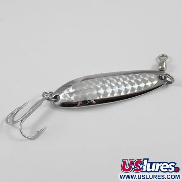 Vintage  Luhr Jensen Krocodile Die #3, 1/3oz Nickel fishing spoon #2735