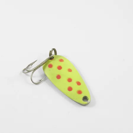 Vintage Nebco Tor-P-Do, 1/3oz Yellow / Red / Nickel fishing spoon #2751