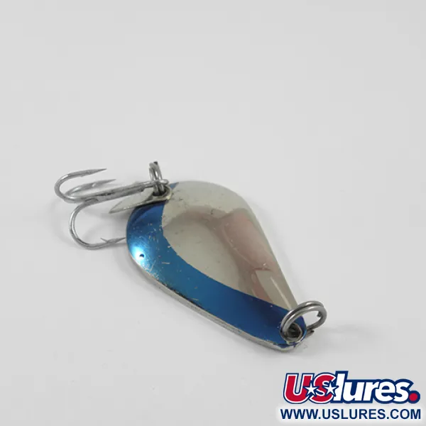 Vintage  Acme K.O. Wobbler, 1/2oz Nickel / Blue fishing spoon #2752