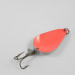 Vintage  Acme  K.O. Wobbler UV, 3/4oz Nickel / Fluorescent Red (Glow in UV light, Fluorescent) fishing spoon #2753