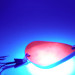 Vintage  Acme  K.O. Wobbler UV, 3/4oz Nickel / Fluorescent Red (Glow in UV light, Fluorescent) fishing spoon #2753