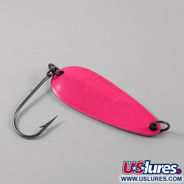 Vintage  Luhr Jensen Les Davis Hotrod, 1/2oz Pink / Nickel fishing spoon #2754