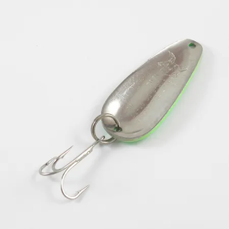 Vintage Blue Fox Tor-P-Do, 1/2oz Green / Red / Nickel fishing spoon #2757