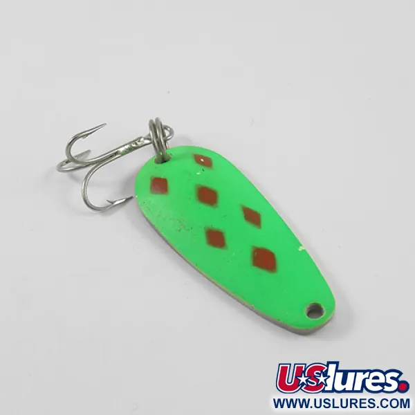 Vintage  Blue Fox Tor-P-Do, 1/2oz Green / Red / Nickel fishing spoon #2757