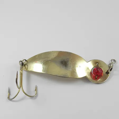 Vintage One Eye Wiggler Lucky Strike, 1oz Gold / Red Eye fishing spoon #2759
