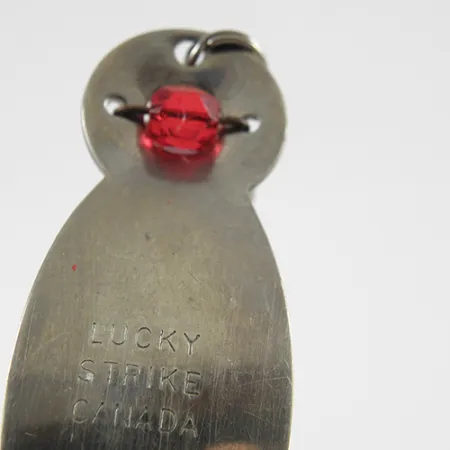 Vintage One Eye Wiggler Lucky Strike, 1/2oz Nickel / Red Eye fishing spoon #2761