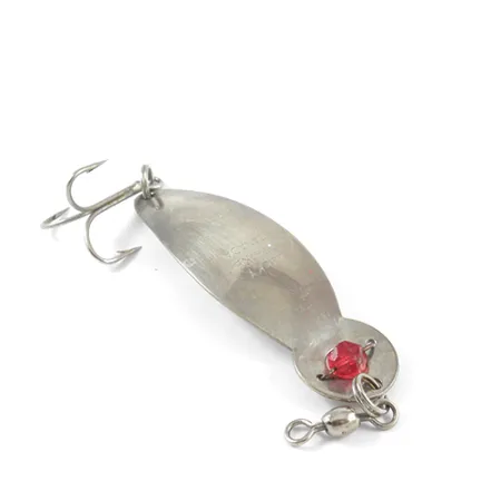 Vintage One Eye Wiggler Lucky Strike, 1/2oz Nickel / Red Eye fishing spoon #2761