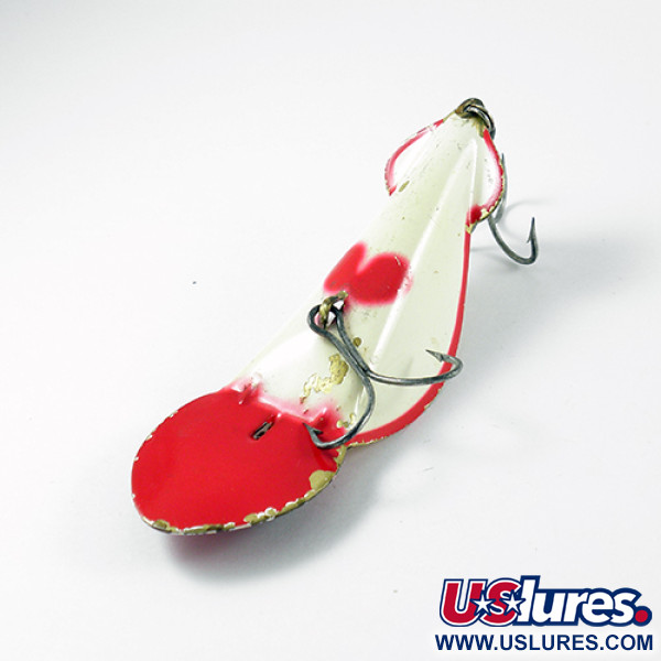 Vintage   Buck Perry spoonplug, 3/4oz Red / White fishing spoon #2762