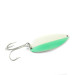 Vintage  Acme Little Cleo Glow, 3/4oz Glow in Dark (White / Green / Nickel) fishing spoon #2765