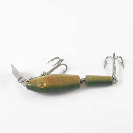 Vintage L&S Bait Mirro lure MirrOlure Bass-master, 1/16oz Yellow / Green fishing lure #2767