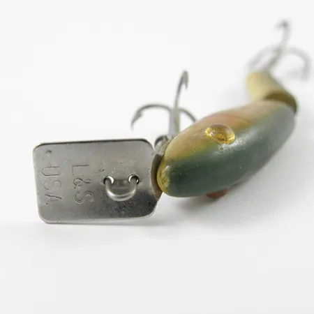 Vintage L&S Bait Mirro lure MirrOlure Bass-master, 1/16oz Yellow / Green fishing lure #2767
