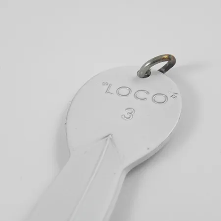 Vintage Glen Evans Loco 3, 3/5oz White / Hologram fishing spoon #2771