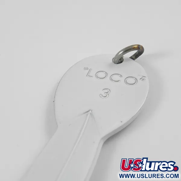 Vintage  Glen Evans Loco 3, 3/5oz White / Hologram fishing spoon #2771