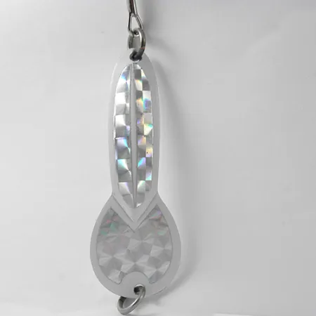 Vintage Glen Evans Loco 3, 3/5oz White / Hologram fishing spoon #2771