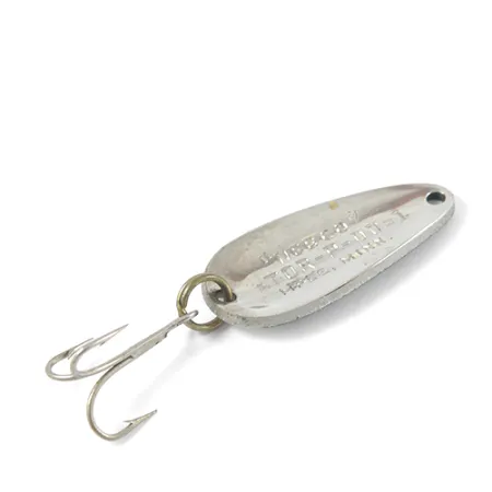 Vintage Nebco Tor-P-Do, 1/3oz Green / White / Nickel fishing spoon #2773