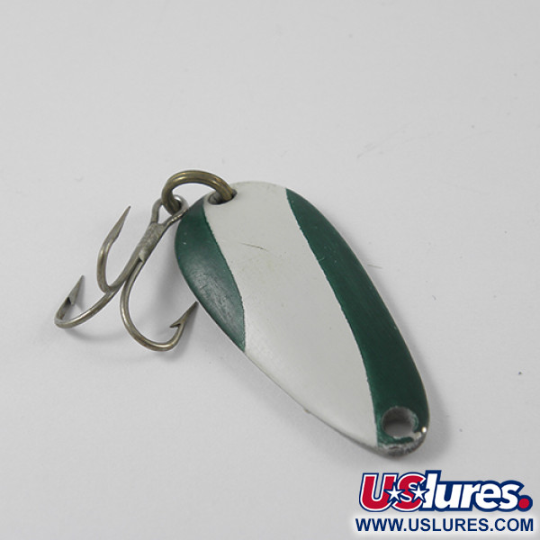 Vintage   Nebco Tor-P-Do, 1/3oz Green / White / Nickel fishing spoon #2773