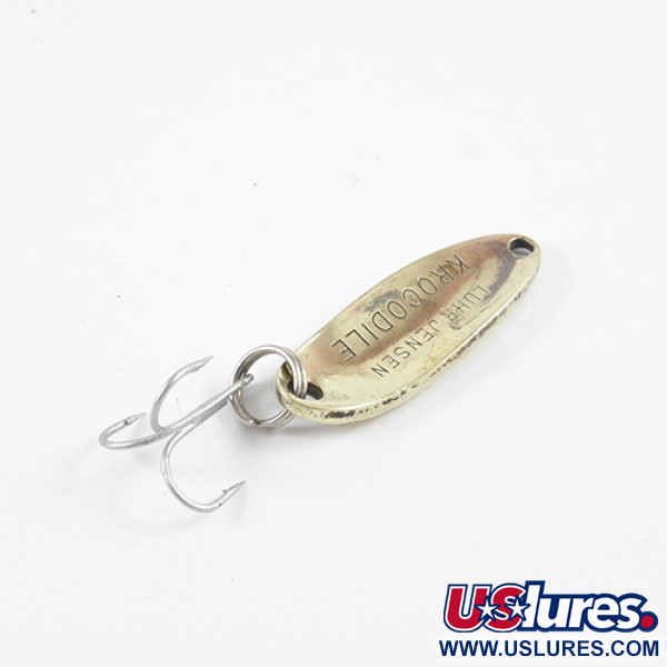 Vintage  Luhr Jensen Krocodile , 1/4oz Hammered Brass fishing spoon #2779