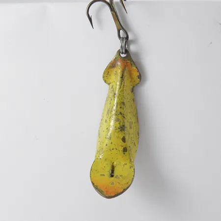 Vintage Buck Perry Spoonplug, 1/8oz Yellow / Glitter fishing spoon #2781