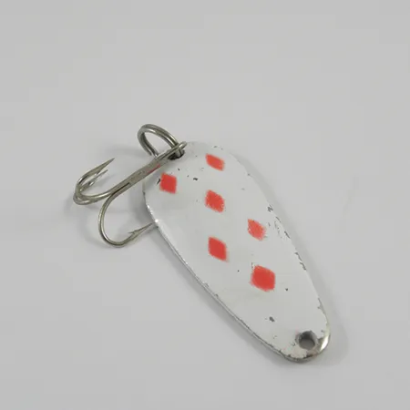 Vintage Blue Fox Tor-P-Do, 1/2oz White / Red / Nickel fishing spoon #2783