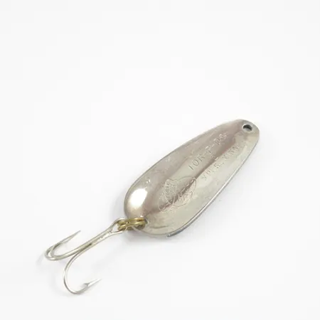 Vintage Nebco Tor-P-Do, 1/2oz White / Green / Nickel fishing spoon #2785