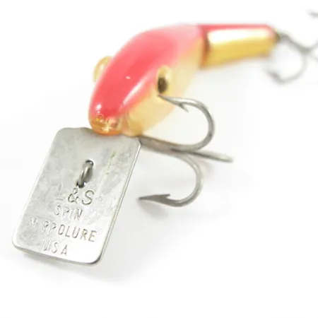 Vintage L&S Bait Mirro lure MirrOlure, 1/8oz Gold / Red fishing lure #2791
