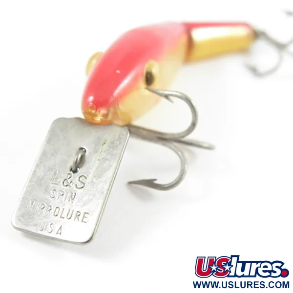 Vintage  L&S Bait Mirro lure MirrOlure, 1/8oz Gold / Red fishing lure #2791