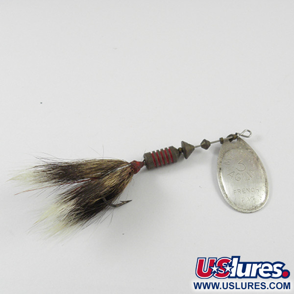 Vintage   Mepps Aglia 3 dressed, 1/4oz Nickel spinning lure #2793