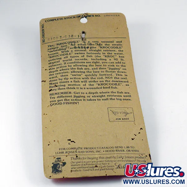 Luhr Jensen Krocodile Die #3 Glow, 1/2oz White / Blue Glow in Dark fishing spoon #2803