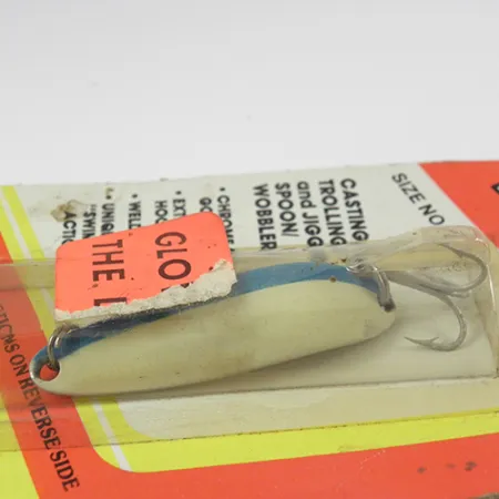 Luhr Jensen Krocodile Die #3 Glow, 1/2oz White / Blue Glow in Dark fishing spoon #2803