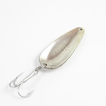 Vintage Nebco FlashBait 2662, 1/4oz Rainbow Brass / Nickel fishing spoon #2805