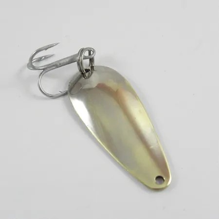 Vintage Nebco FlashBait 2662, 1/4oz Rainbow Brass / Nickel fishing spoon #2805