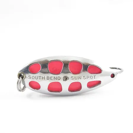 Vintage South Bend Sun Spot, 1/2oz Nickel / Red fishing spoon #2807